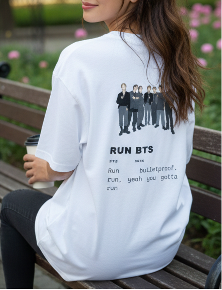 Run BTS "Bulletproof" Graphic T-Shirt - Streetwear Lifestyle Standard Tee